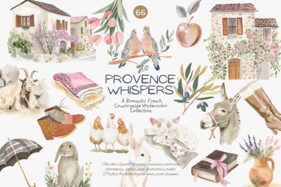 Download Provence Watercolor Clipart Bundle - Bundle Collection