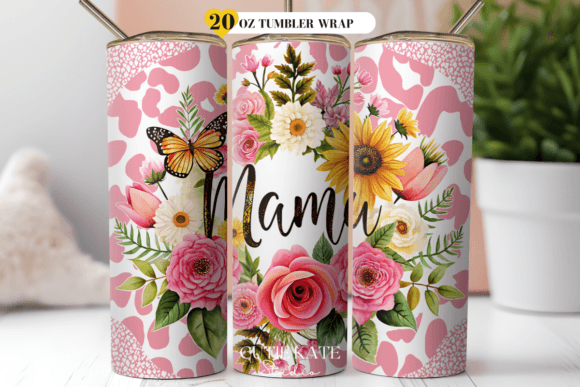 Download Leopard Mama Flower Tumbler Wrap Png - Tumbler wrap Collection