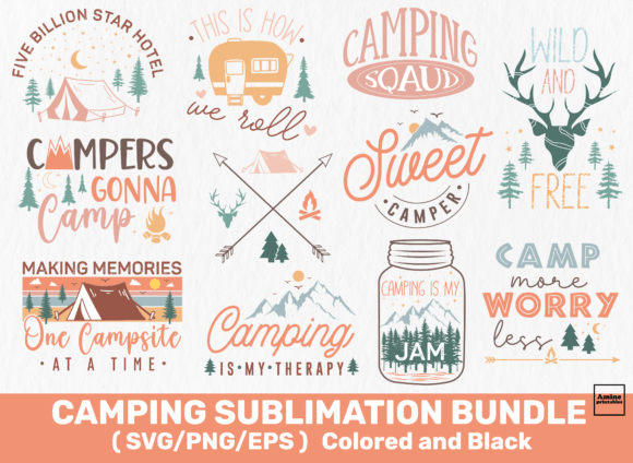 Download Camping Bundle Sublimation SVG Designs - Bundle Collection
