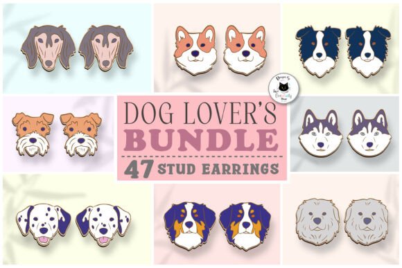 Download Dog Lover Stud Earrings Big Bundle - Bundle Collection