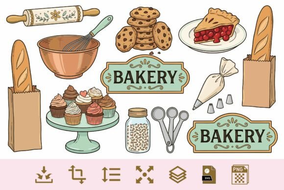Download Bakery Clipart PNG &amp; SVG Bundle – Baking - Bundle Collection