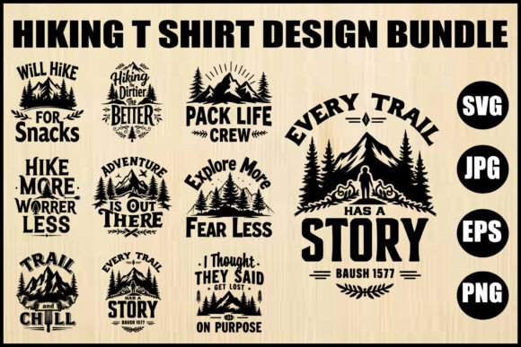 Download Hiking T-Shirt Quote Bundle - Bundle Collection