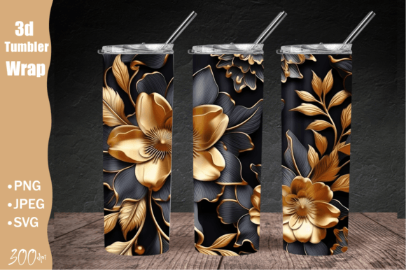 Download 3D Flower Tumbler Wrap, Wild Flowers - Tumbler wrap Collection