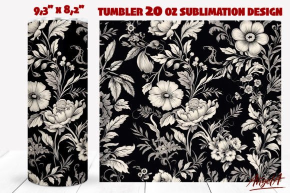 Download Flower Tumbler Wrap, Retro Floral - Tumbler wrap Collection