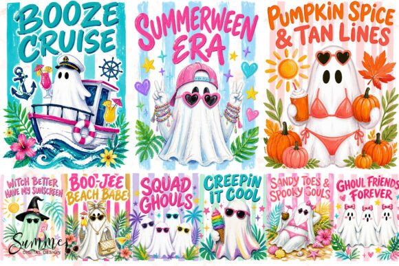Download Summerween Ghost Bundle Sublimation PNG - Bundle Collection