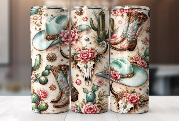 Download Cowgirl Western 20oz Tumbler Wrap PNG - Tumbler wrap Collection