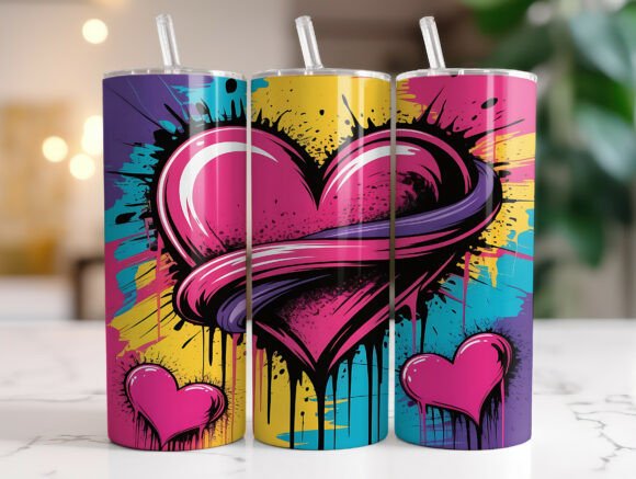 Download Heart Splash Valentine 20oz Tumbler Wrap - Tumbler wrap Collection