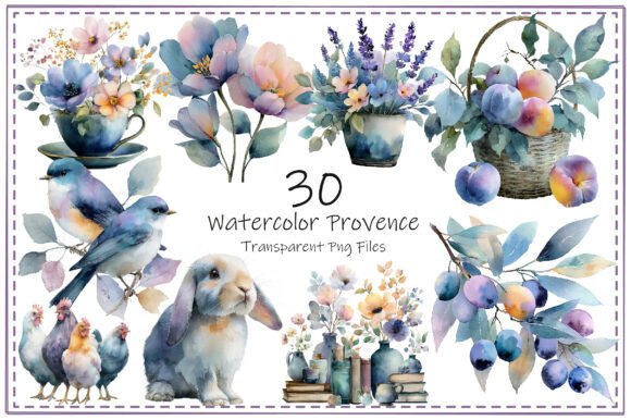 Download Watercolor Provence Clipart Bundle - Bundle Collection