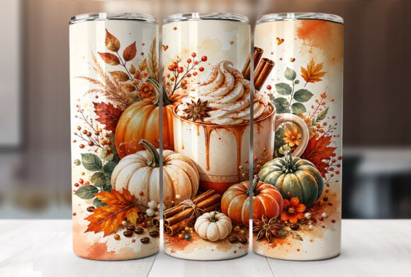 Download Pumpkin Spice Vibes Fall Tumbler Wrap - Tumbler wrap Collection