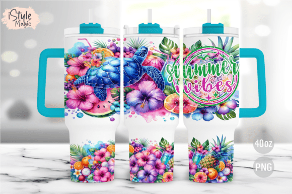Download Summer Vibes 40oz Tumbler Wrap PNG - Tumbler wrap Collection