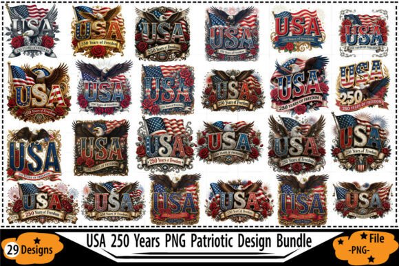Download USA 250 Years of Freedom PNG Bundle - Bundle Collection