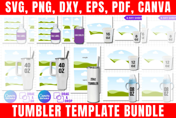 Download Tumbler Template Bundle, Mug Template - Bundle Collection