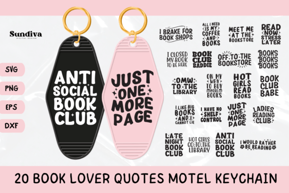 Download 20 Book Lovers Motel Keychain SVG Bundle - Bundle Collection