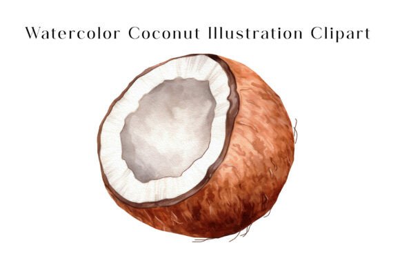Download Watercolor Coconut Illustration Clipart - Watercolor coconut Collection