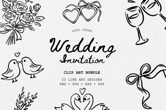 Download Hand Drawn Wedding Clip Art Bundle - Clip art Collection