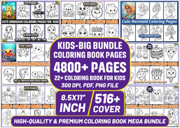 Download Kids-Big Bundle of Coloring Book Pages - Bundle Collection