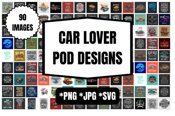 Download Car Lover POD Designs Bundle - Bundle Collection
