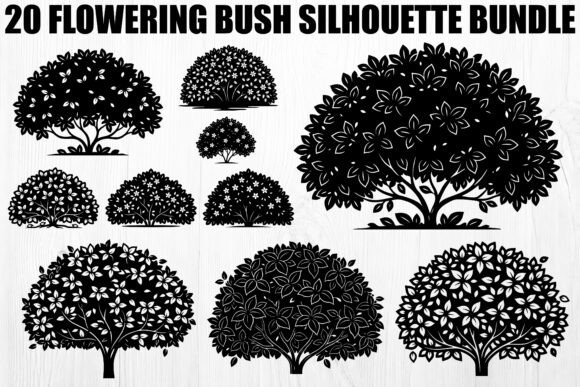 Download Flowering Bush Silhouette Bundle - Bundle Collection