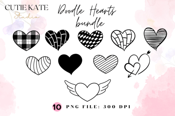 Download Doodle Heart Png Bundle,Valentine Png V2 - Bundle Collection