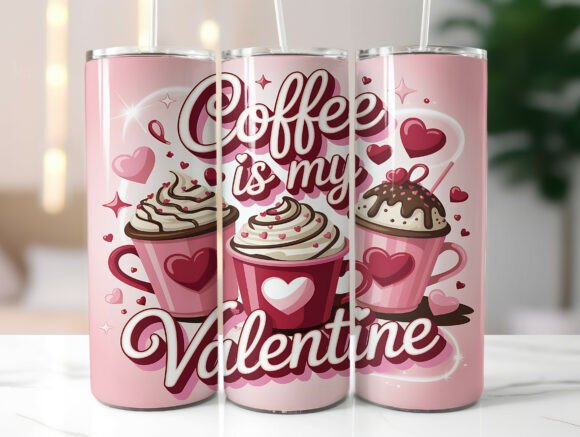 Download Coffee is My Valentine 20oz Tumbler Wrap - Tumbler wrap Collection