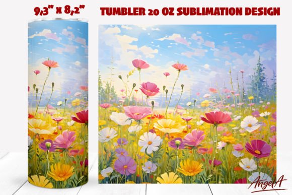 Download Flower Tumbler Wrap, Field of Flowers - Tumbler wrap Collection