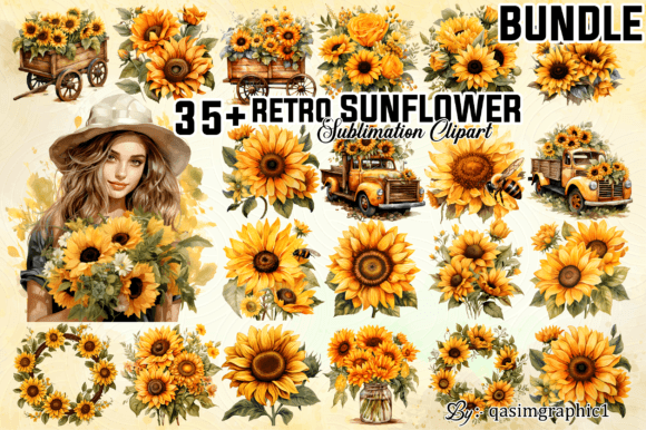 Download Sunflowers Watercolor Clipart Bundle - Bundle Collection