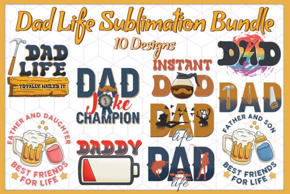 Download Dad Life Bundle Sublimation 10 Designs - Bundle Collection