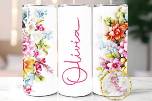 Download 3D Flowers Sublimation Tumbler Wrap PNG - Tumbler wrap Collection