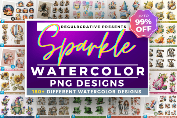 Download The Sparkle Watercolor Big Bundle - Bundle Collection