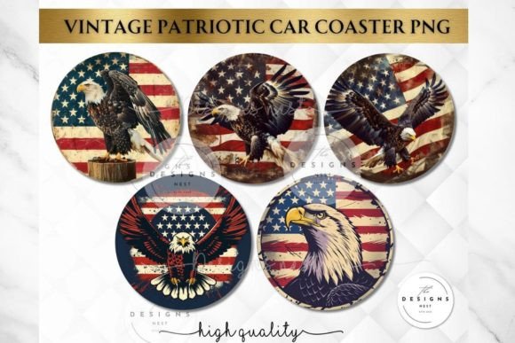 Download Patriotic Eagle Car Coaster PNG Bundle - Bundle Collection