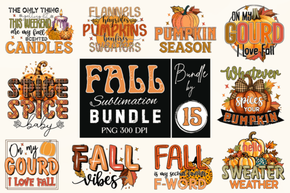 Download Fall Autumn Sublimation Design Bundle - Bundle Collection