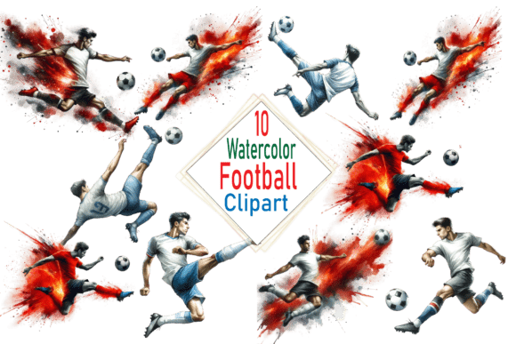 Download Watercolor Football Clipart PNG Bundle - Bundle Collection