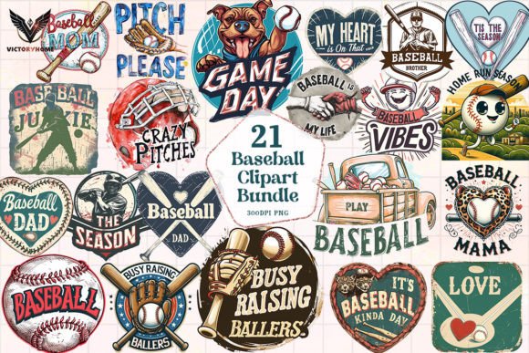 Download Baseball Bundle Sublimation Clipart PNG - Bundle Collection
