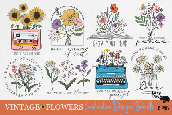 Download Vintage Flowers Sublimation Bundle - Bundle Collection
